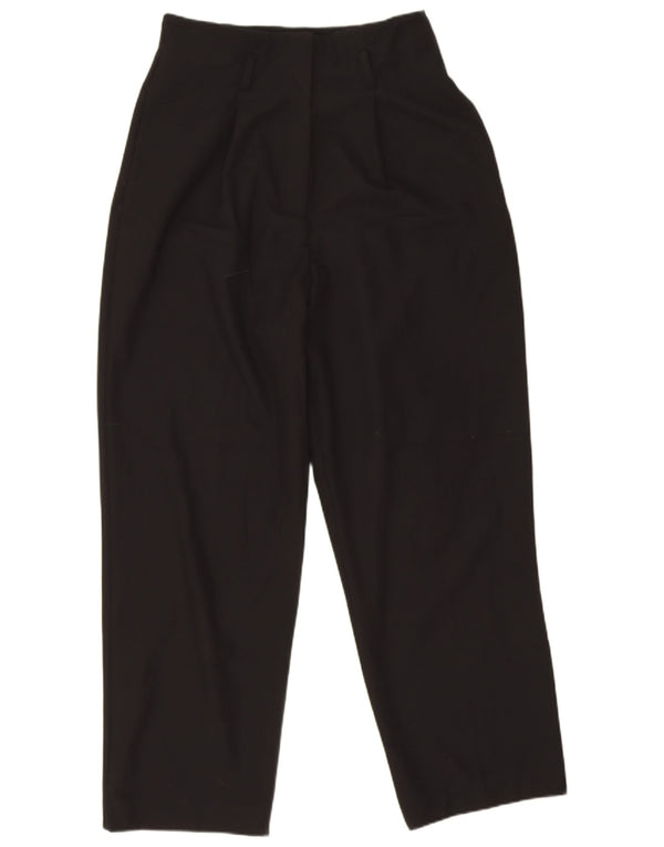 Zara Womens High Waist Pegged Casual Trousers Small W26 L25 Black Polyester