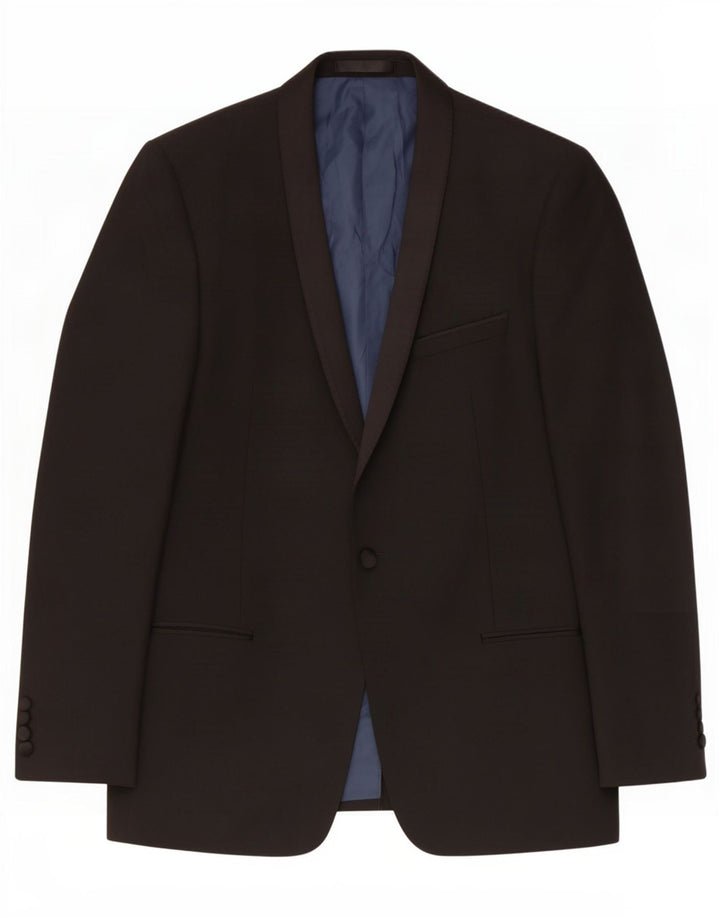 Marks & Spencer Mens Slim Fit 1 Button Blazer Jacket UK 40 Medium Black