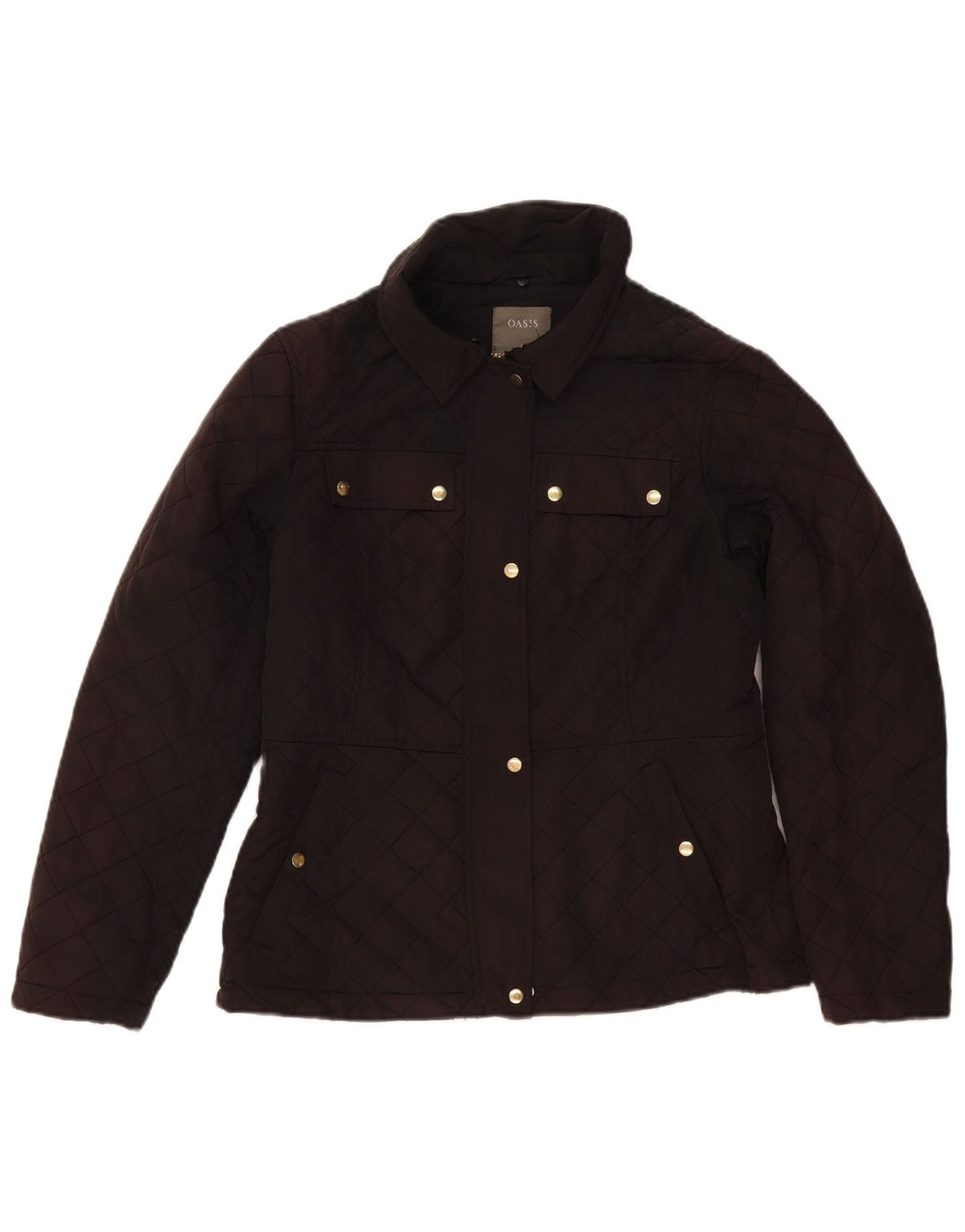 Oasis Womens Quilted Jacket UK 14 Medium Black Polyester