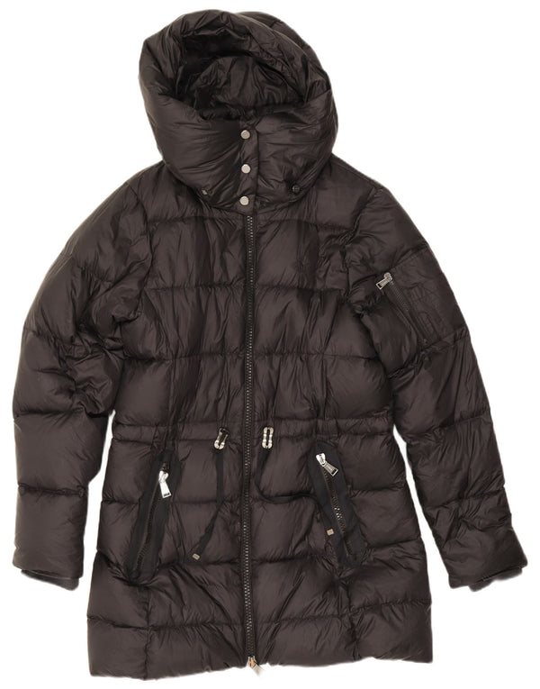 Polo Ralph Lauren Womens Hooded Padded Coat UK 14 Medium Black Nylon