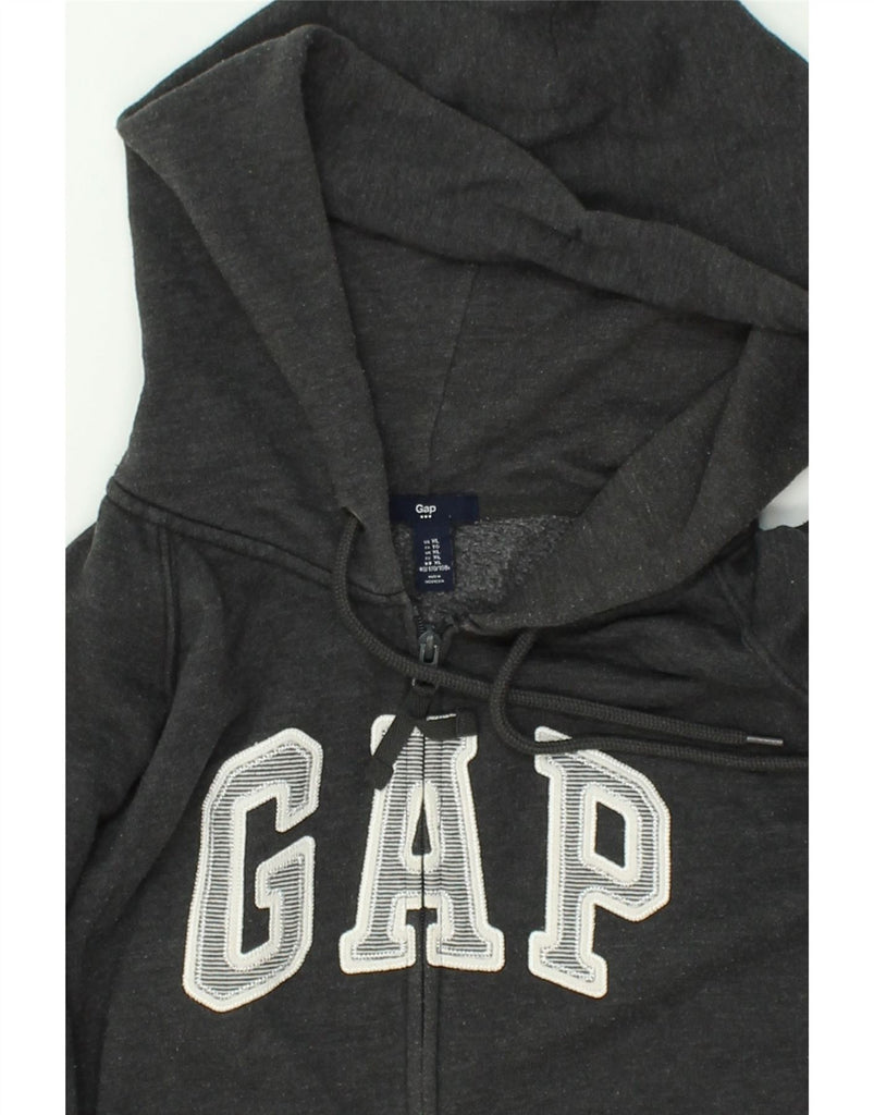 GAP Womens Graphic Zip Hoodie Sweater UK 18 XL Black Cotton | Vintage Gap | Thrift | Second-Hand Gap | Used Clothing | Messina Hembry 