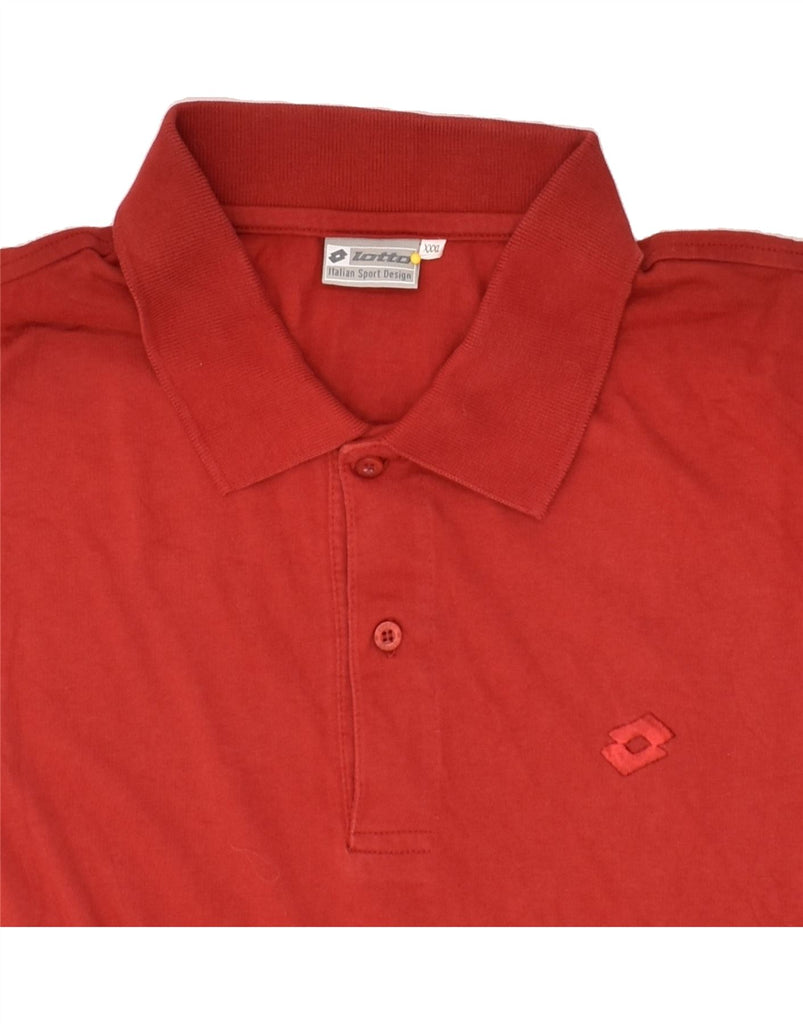 LOTTO Mens Slim Polo Shirt 3XL Red Cotton | Vintage Lotto | Thrift | Second-Hand Lotto | Used Clothing | Messina Hembry 