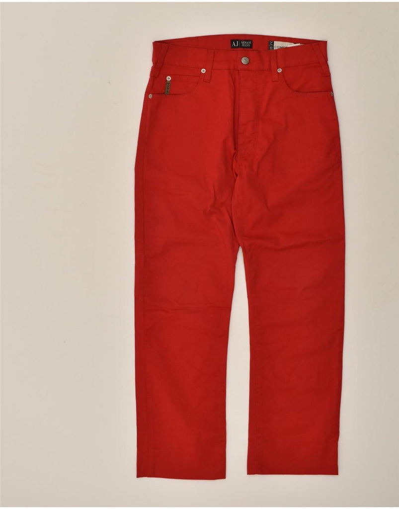 ARMANI Mens Comfort Fit Straight Casual Trousers W30 L28 Red Cotton | Vintage Armani | Thrift | Second-Hand Armani | Used Clothing | Messina Hembry 
