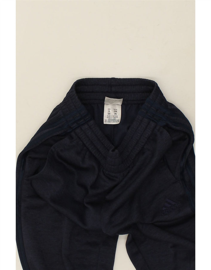 ADIDAS Boys Tracksuit Trousers Joggers 7-8 Years Small Navy Blue Polyester Vintage Adidas and Second-Hand Adidas from Messina Hembry 
