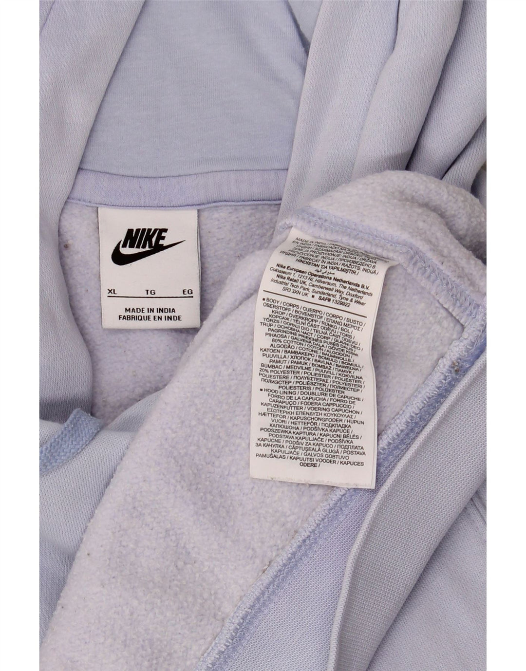 Nike Mens Hoodie Jumper XL Lilac Cotton