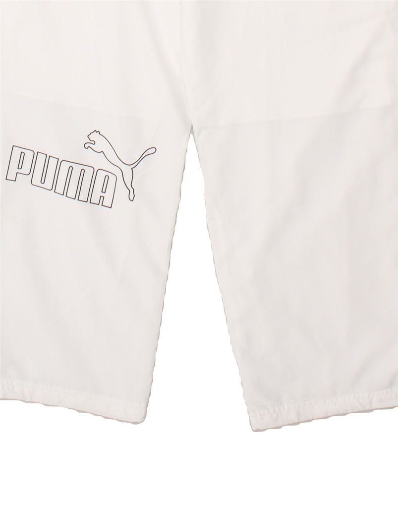 PUMA Mens Graphic Tracksuit Trousers Large White Vintage Puma and Second-Hand Puma from Messina Hembry 