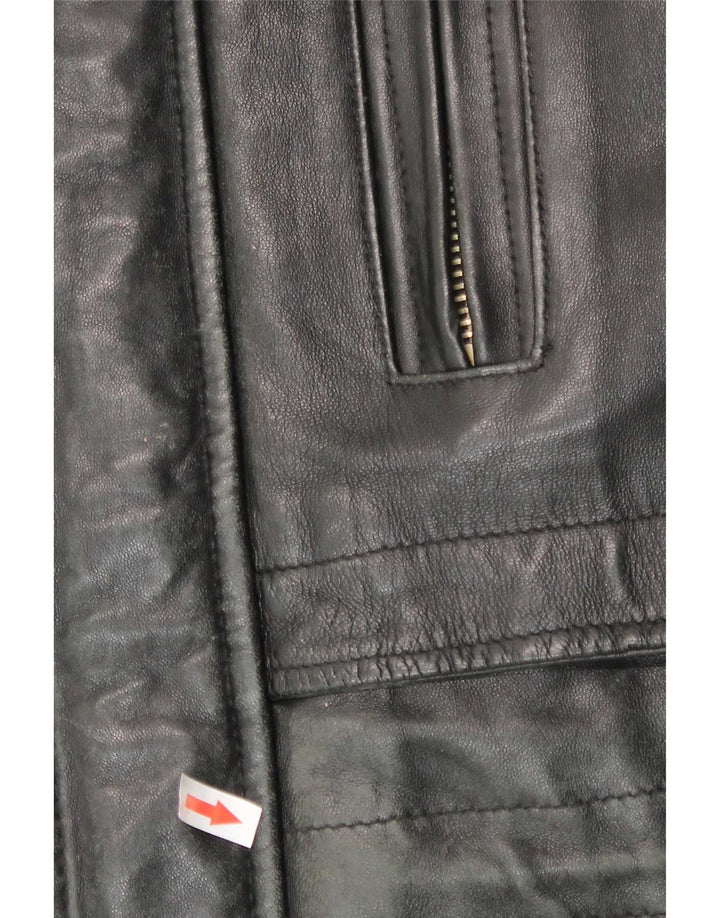 Vintage Mens Leather Jacket IT 48 Medium Black