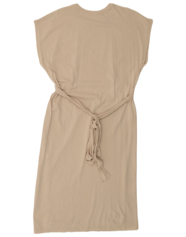 Zara Womens Sleeveless A-Line Dress UK 16 Large Beige