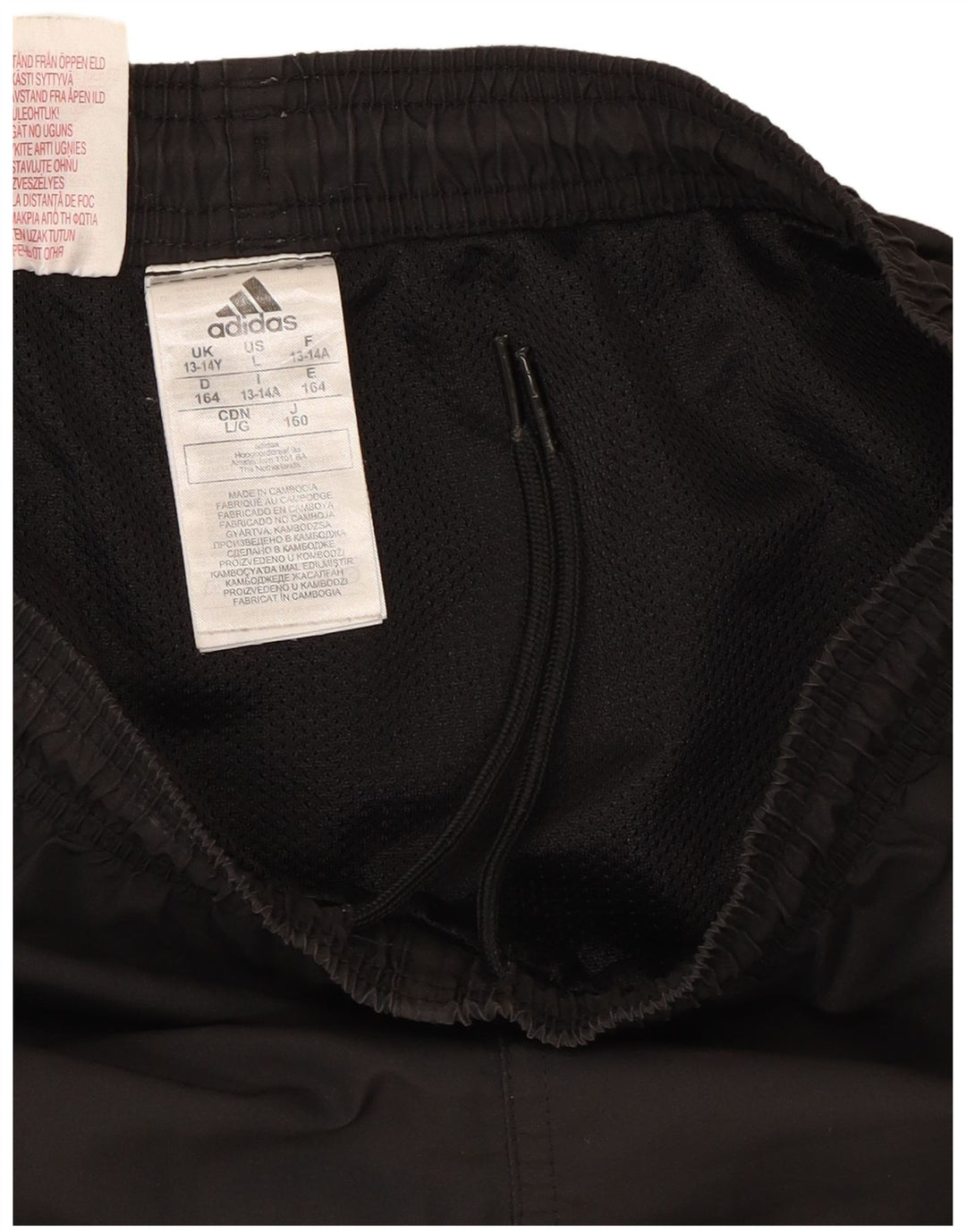 Adidas Boys Sport Shorts 13-14 Years  Black Polyester