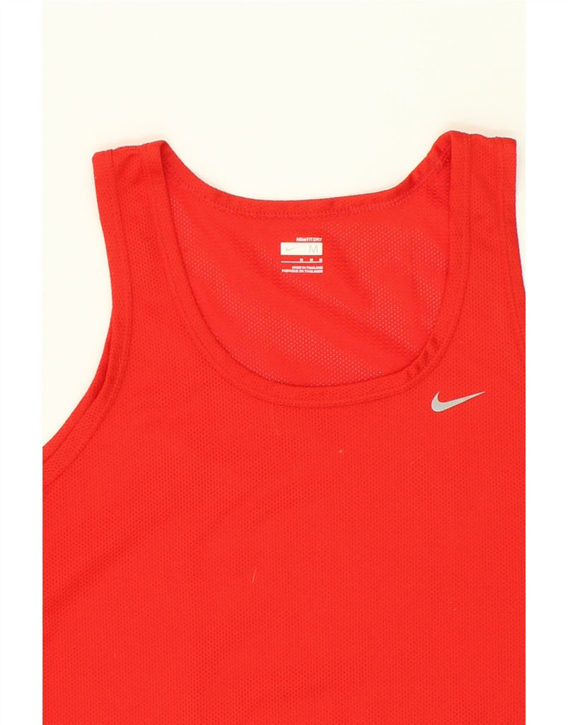 NIKE Womens Fit Dry Vest Top UK 14 Medium Red Polyester | Vintage Nike | Thrift | Second-Hand Nike | Used Clothing | Messina Hembry 