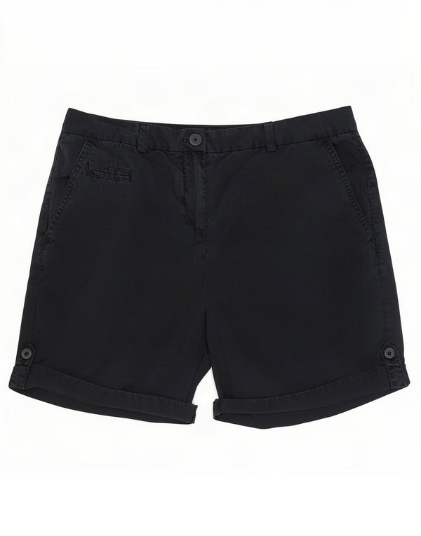 Marks & Spencer Womens Chino Shorts UK 12 Medium W30 Navy Blue Cotton