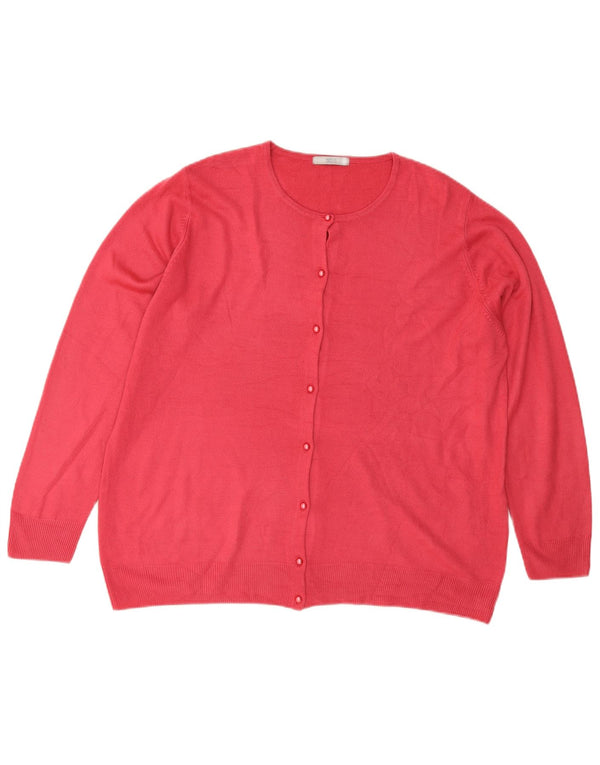 Marks & Spencer Womens Cardigan Sweater UK 22 3XL Pink Acrylic
