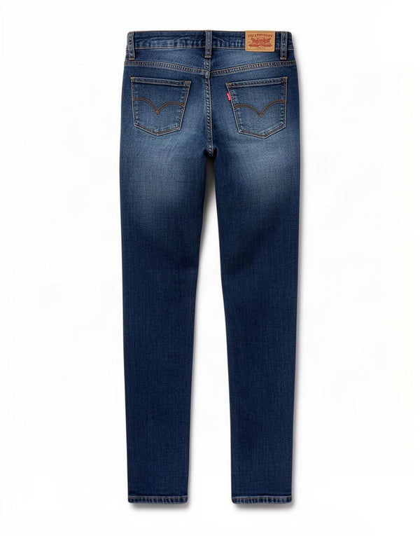 Levi's Girls 711 Distressed Skinny Jeans 13-14 Years W26 L30 Blue Cotton
