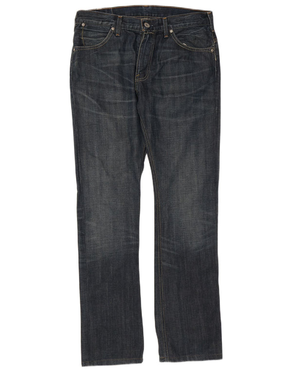 Levi's Mens Straight Jeans W33 L34 Navy Blue Cotton