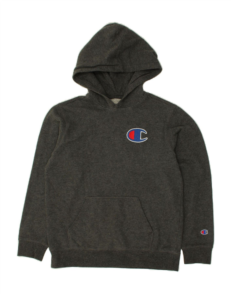 CHAMPION Boys Graphic Hoodie Jumper 11-12 Years Large Grey Cotton Vintage Champion and Second-Hand Champion from Messina Hembry 