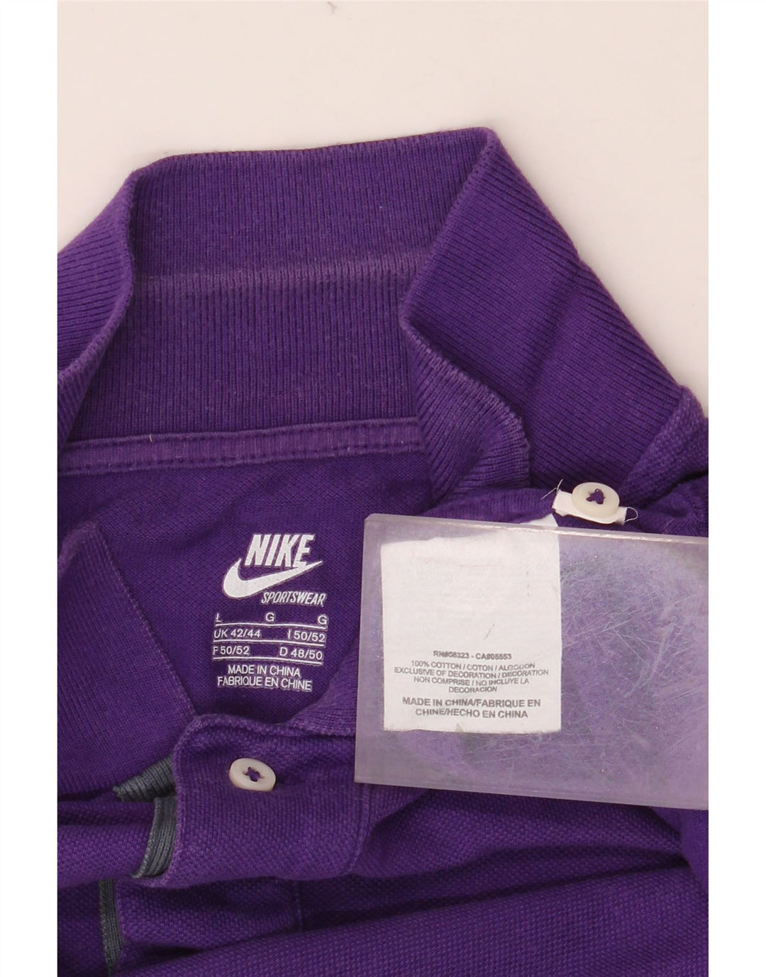 NIKE Mens Polo Shirt UK 42/44 Large Purple Cotton