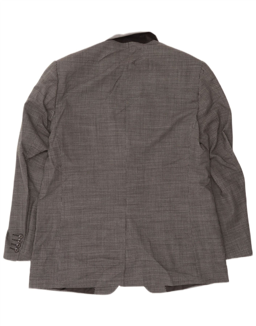 Marks & Spencer Mens 2 Button Blazer Jacket UK 44 XL Black Check Wool