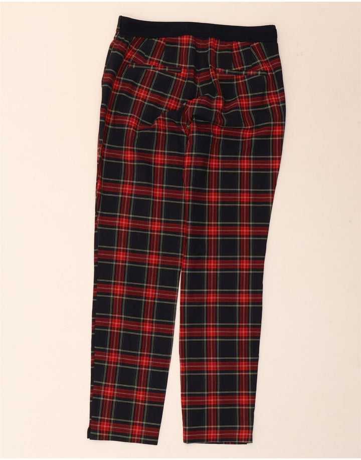 ZARA Womens Straight Chino Trousers Medium W28 L27 Black Check Polyester