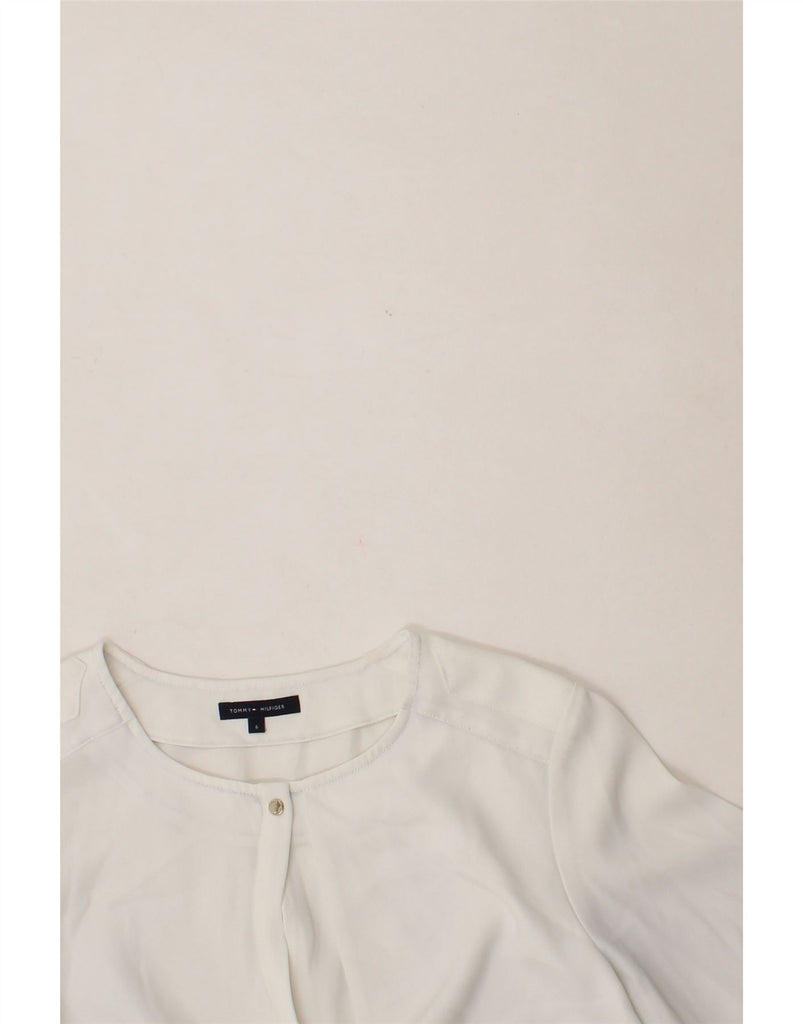 TOMMY HILFIGER Womens Long Sleeve Shirt Blouse US 6 Medium White Vintage Tommy Hilfiger and Second-Hand Tommy Hilfiger from Messina Hembry 