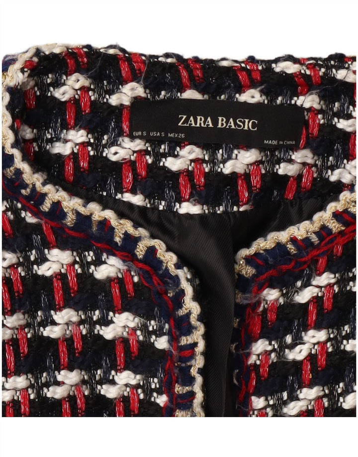 Zara Womens Regular Fit Blazer Jacket UK 10 Small Multicoloured Check