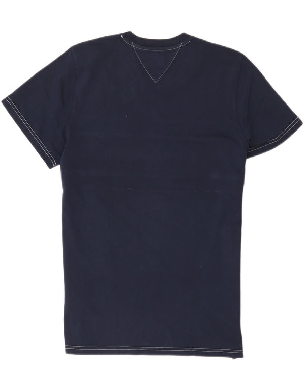 Tommy Hilfiger Mens Graphic T-Shirt Top Large Navy Blue Striped Cotton