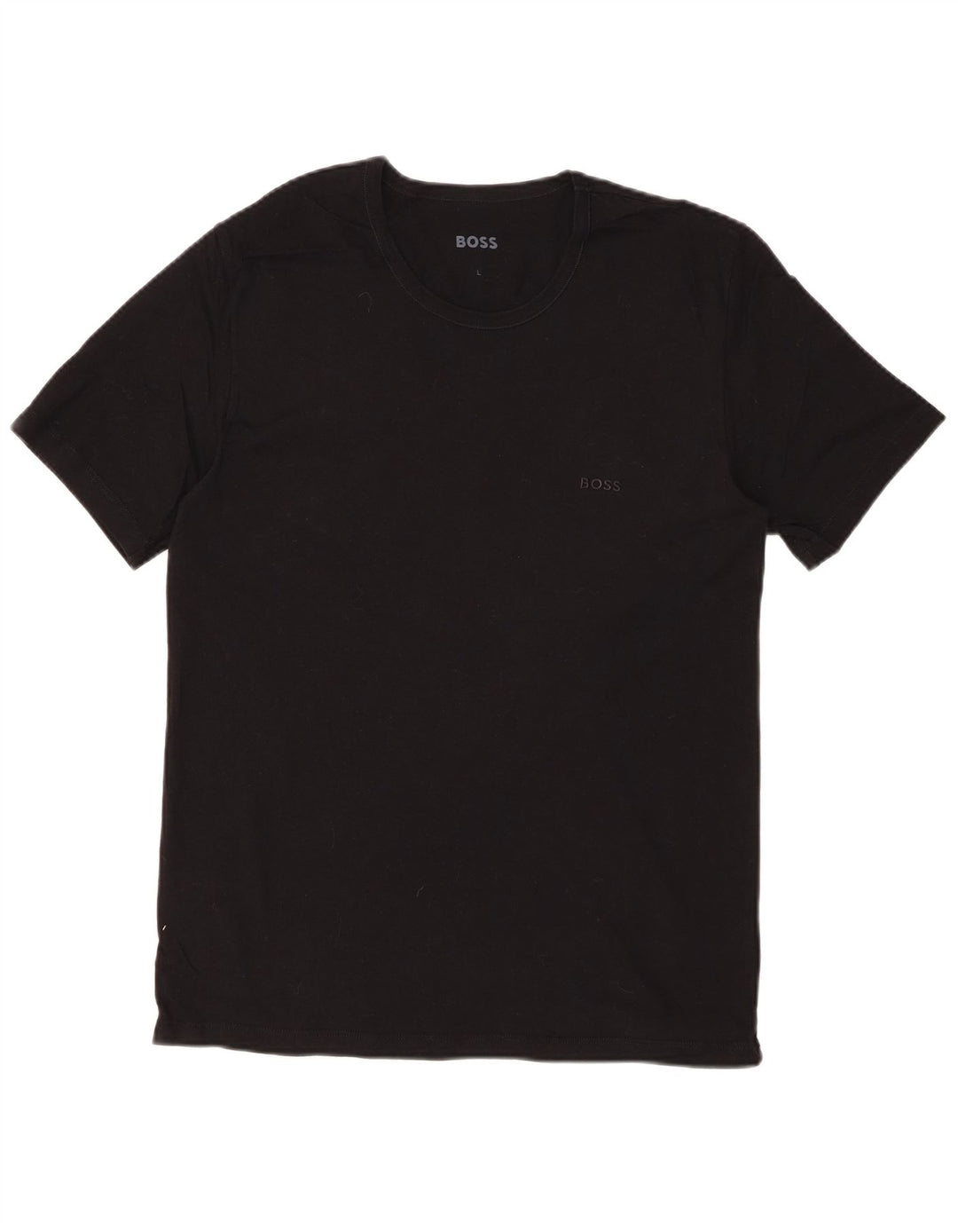 HUGO BOSS Mens T-Shirt Top Large Black Cotton