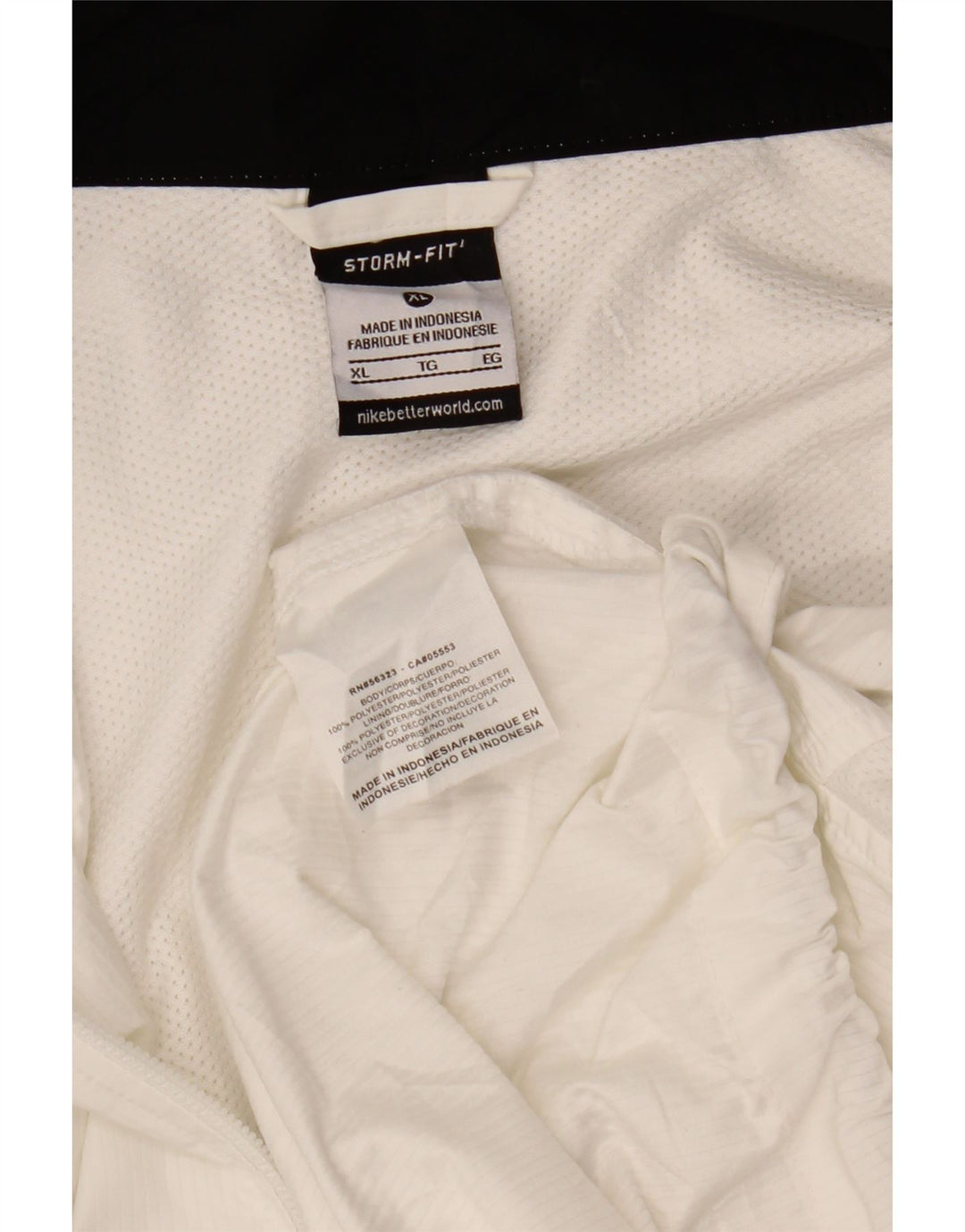 Nike Mens Storm-Fit Pullover Windbreaker Jacket UK 42 XL White Colourblock