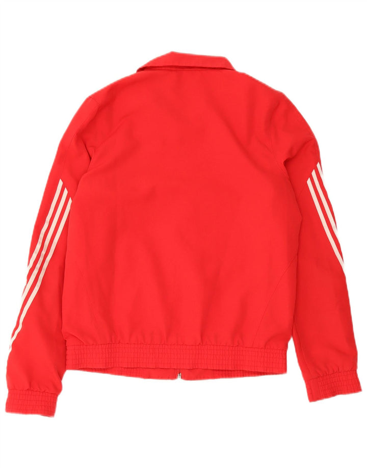 Adidas Girls Tracksuit Top Jacket 13-14 Years Red Polyester