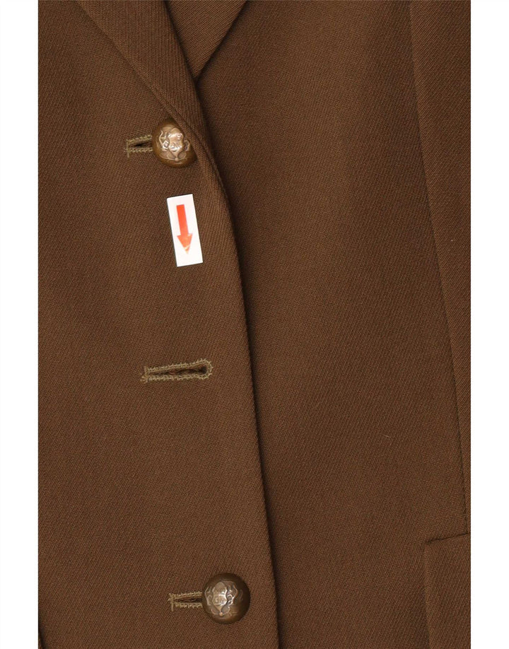 Choise by Danwear Womens 2 Button Blazer Jacket UK 10 Small Khaki Polyester