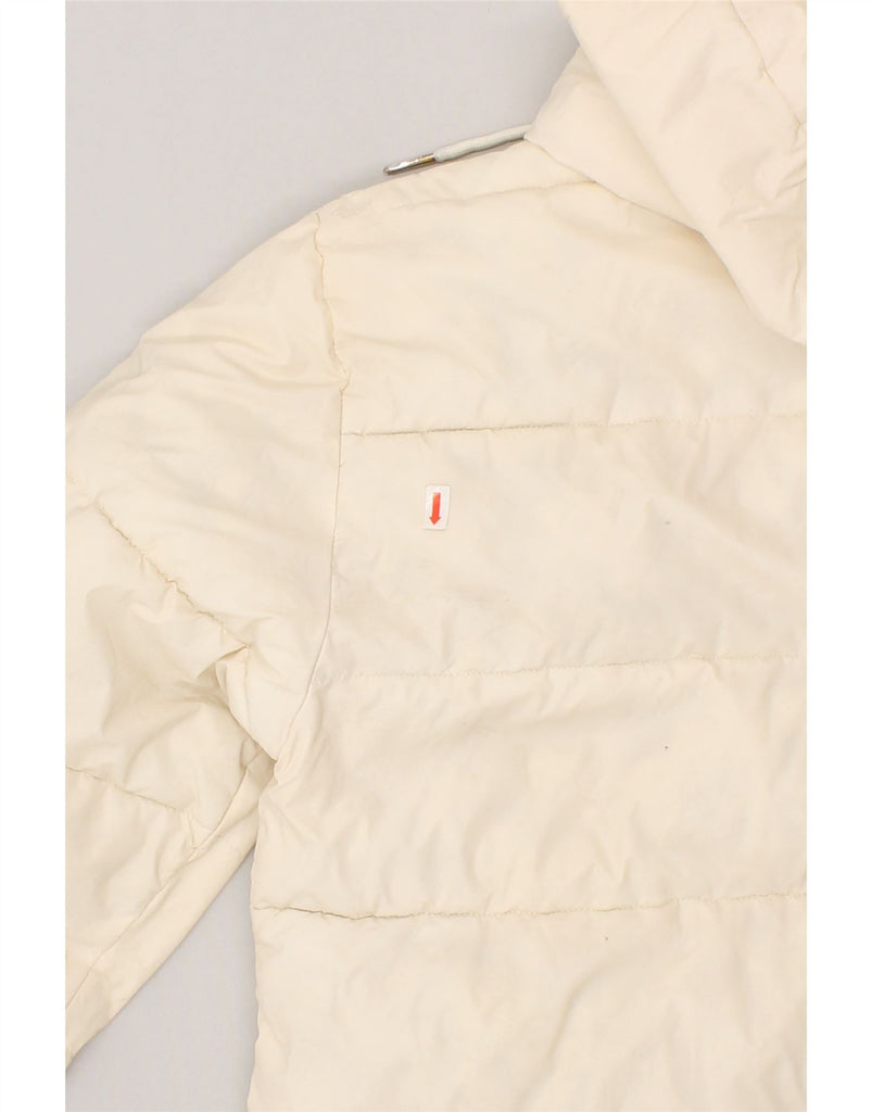 ELLESSE Womens Loose Fit Hooded Padded Jacket UK 8 Small Beige Nylon | Vintage Ellesse | Thrift | Second-Hand Ellesse | Used Clothing | Messina Hembry 