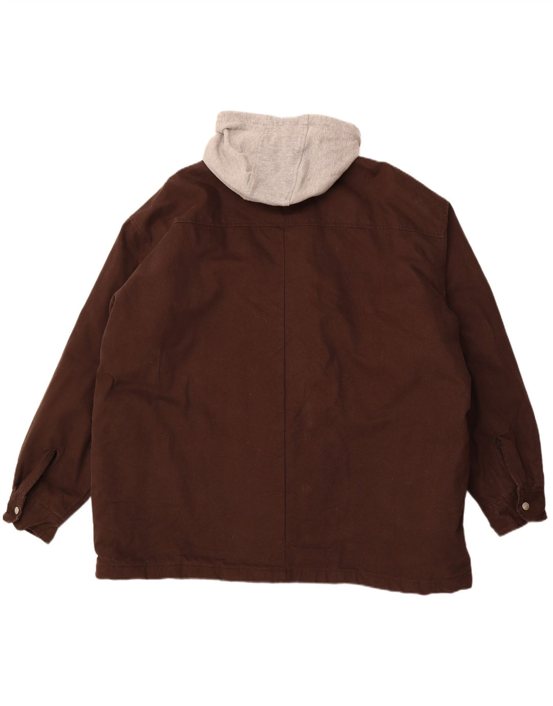 DICKIES Mens Hooded Bomber Jacket UK 36 Small Brown Colourblock