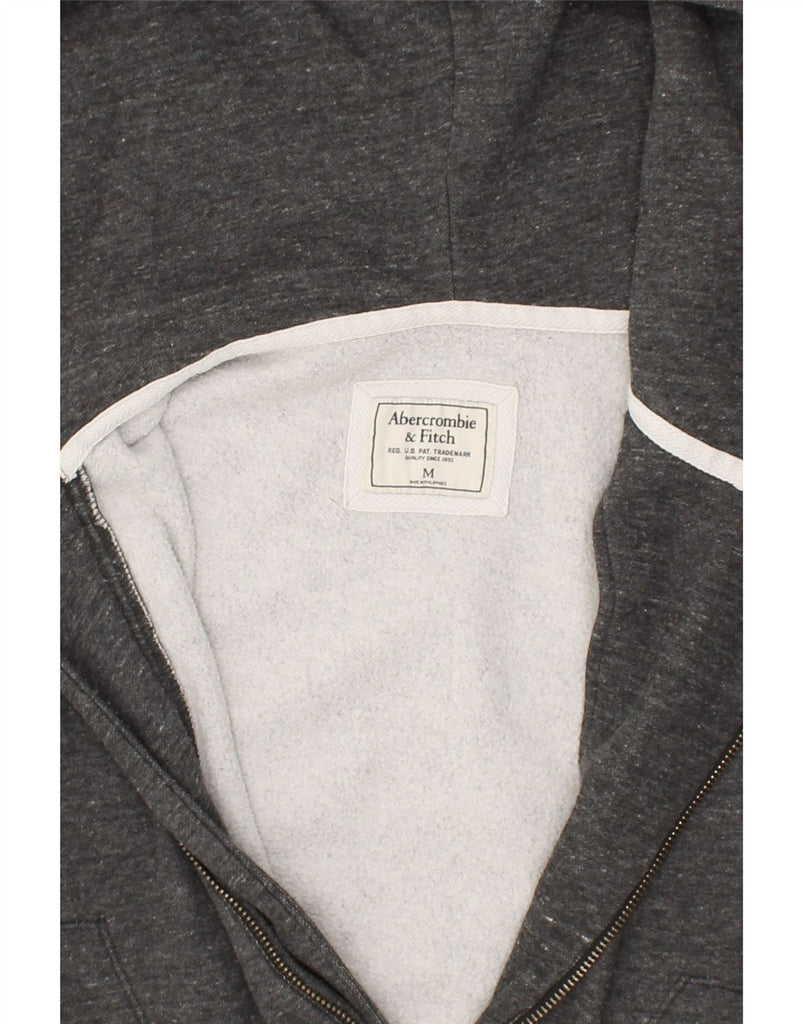 ABERCROMBIE & FITCH Womens Graphic Zip Hoodie Sweater UK 12 Medium Grey | Vintage Abercrombie & Fitch | Thrift | Second-Hand Abercrombie & Fitch | Used Clothing | Messina Hembry 