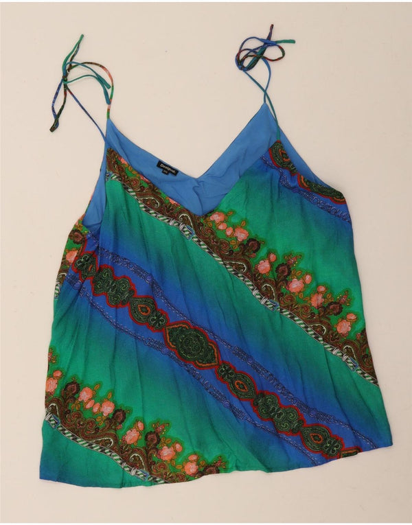 Desigual Womens Graphic Cami Top UK 20 2XL Multicoloured Paisley Viscose