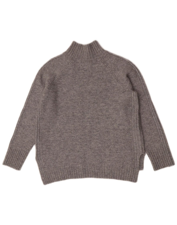 Massimo Dutti Womens Turtle Neck Jumper Sweater UK 16 Large Grey Polyamide