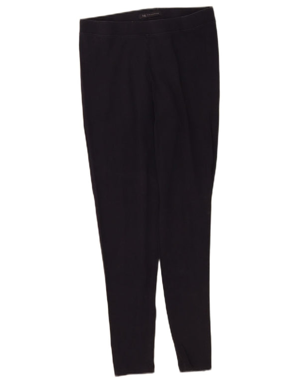 Marks & Spencer Womens Crop Leggings UK 10 Small Navy Blue Cotton