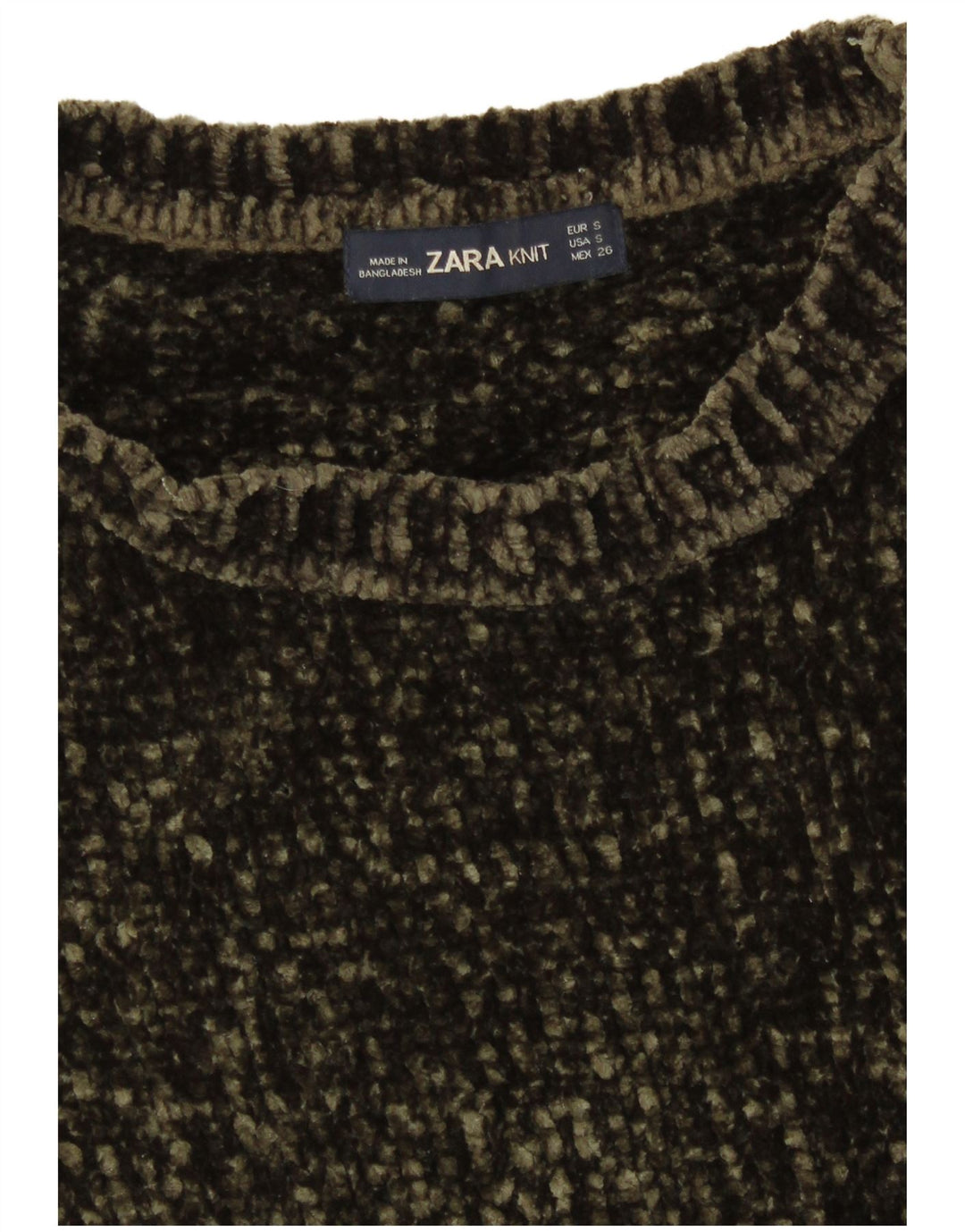 Zara Womens Oversized Boat Neck Jumper Sweater UK 10 Small Khaki Polyester