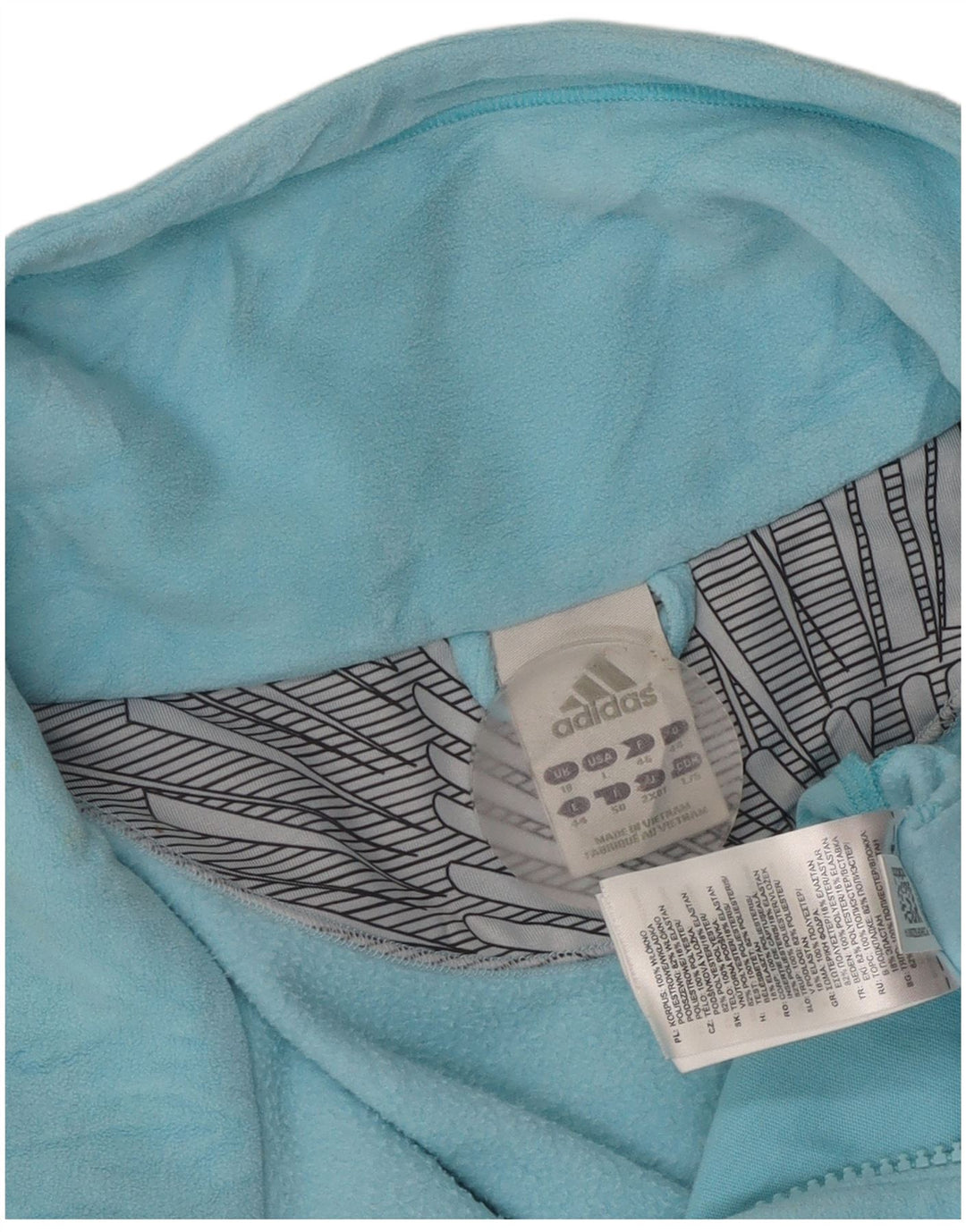 Adidas Womens Fleece Jacket UK 18 XL Blue Polyester