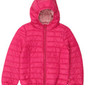 Benetton Girls Hooded Padded Jacket 7-8 Years Medium Pink Polyamide