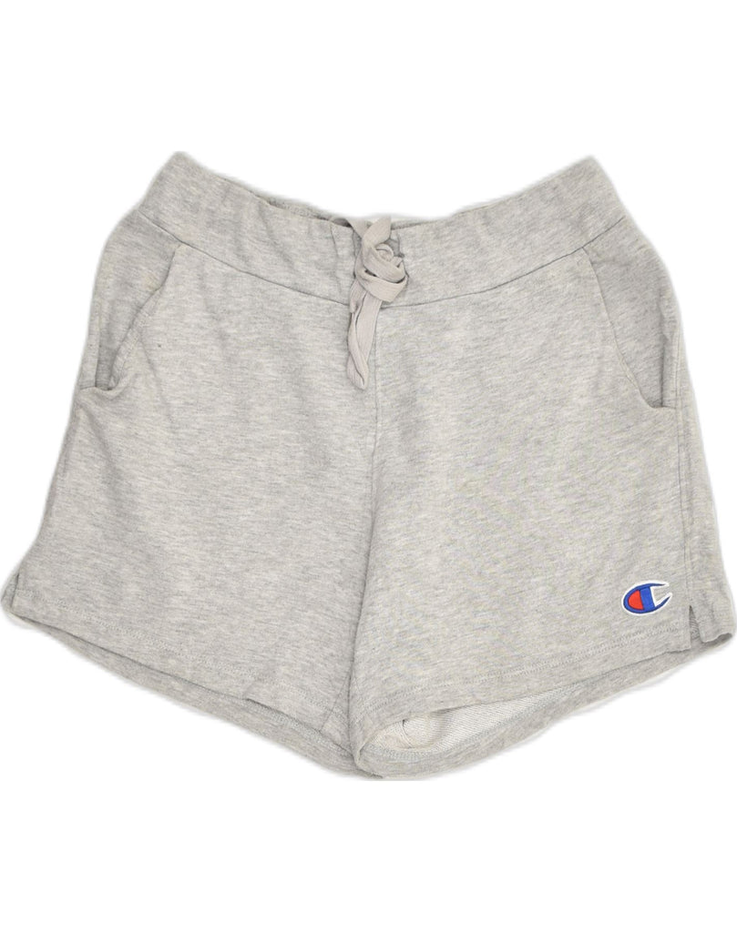 CHAMPION Womens Petite Sport Shorts UK 10 Small Grey Cotton | Vintage Champion | Thrift | Second-Hand Champion | Used Clothing | Messina Hembry 