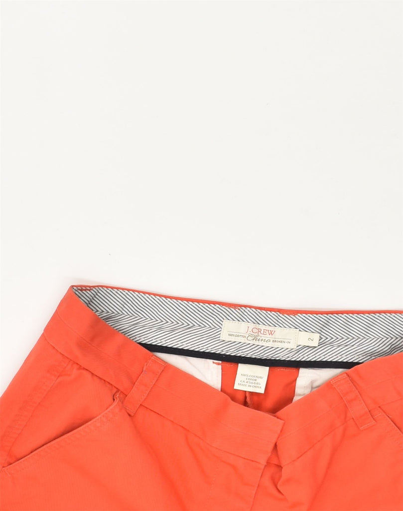 J. CREW Womens Low Waist Chino Shorts US 2 XS W32 Orange Cotton | Vintage J. Crew | Thrift | Second-Hand J. Crew | Used Clothing | Messina Hembry 