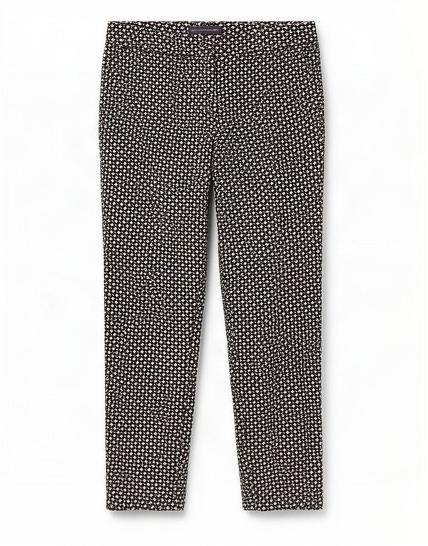 Marks & Spencer Womens Chino Trousers UK 12 Medium W30 L27 Black Geometric