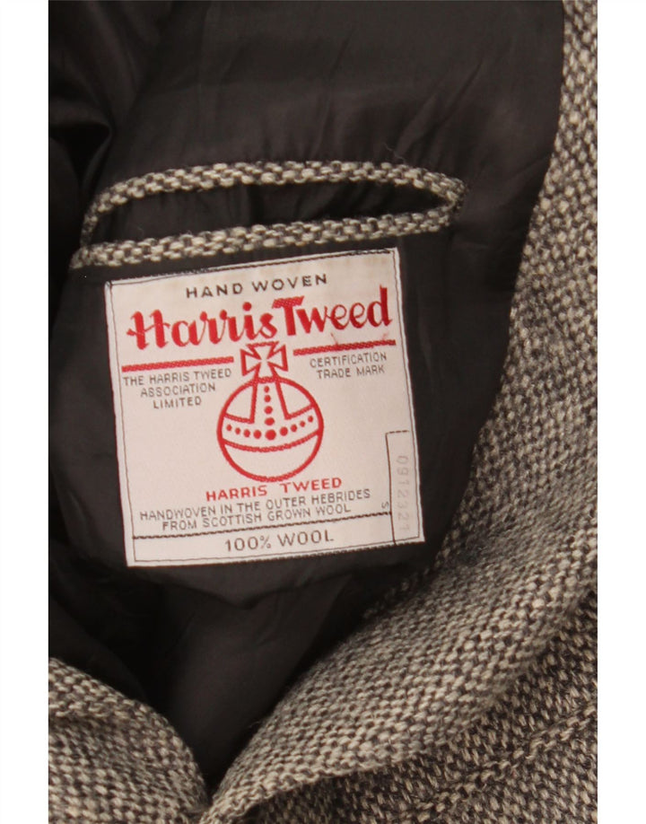 Harris Tweed Mens Regular Fit 2 Button Blazer Jacket EU 40 Large Grey Wool