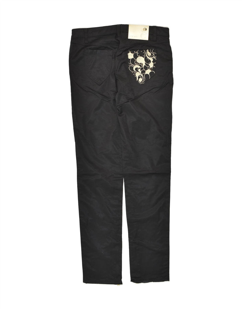 EXTE Womens Slim Casual Trousers IT 43 Medium W29 L32 Black Cotton | Vintage Exte | Thrift | Second-Hand Exte | Used Clothing | Messina Hembry 