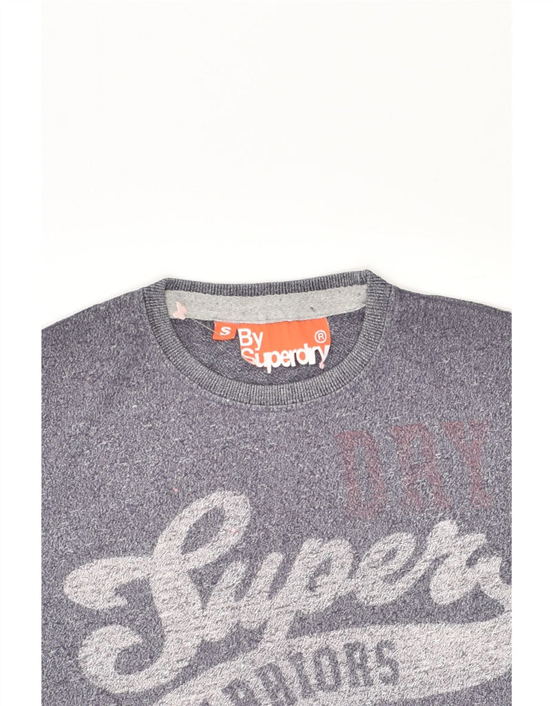 SUPERDRY Mens Graphic T-Shirt Top Small Grey Flecked Cotton | Vintage Superdry | Thrift | Second-Hand Superdry | Used Clothing | Messina Hembry 