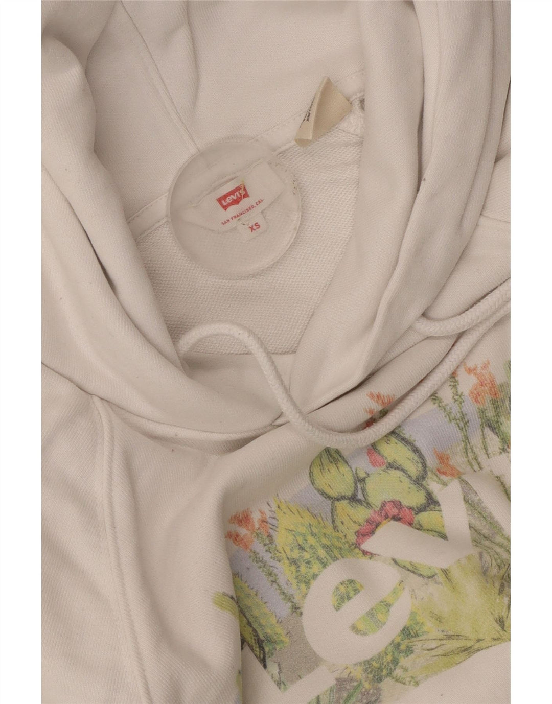 Levi's Womens Graphic Oversized Hoodie Jumper UK 6 XS White