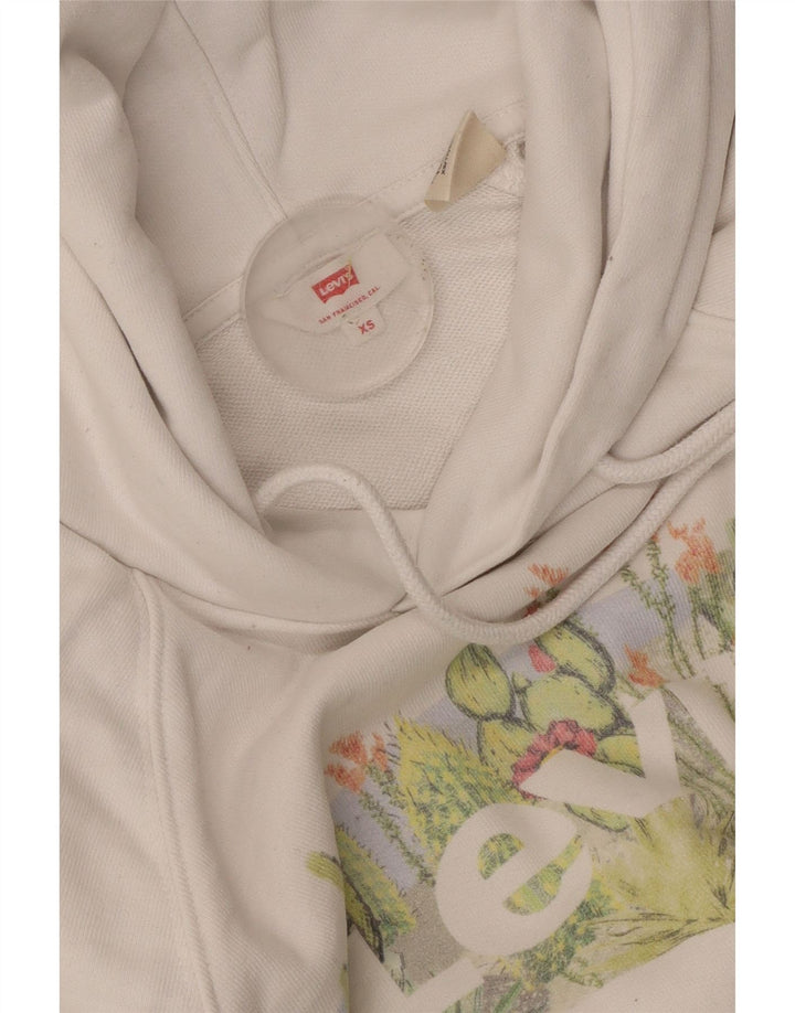 Levi's Womens Graphic Oversized Hoodie Jumper UK 6 XS White