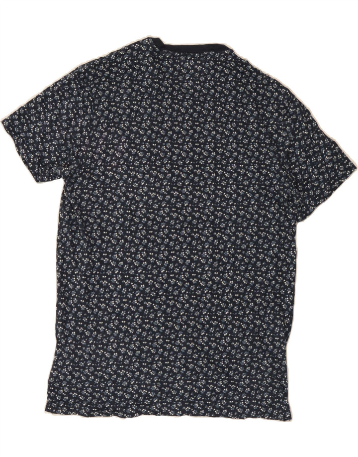 PENGUIN Mens T-Shirt Top Medium Navy Blue Floral Cotton Vintage Penguin and Second-Hand Penguin from Messina Hembry 