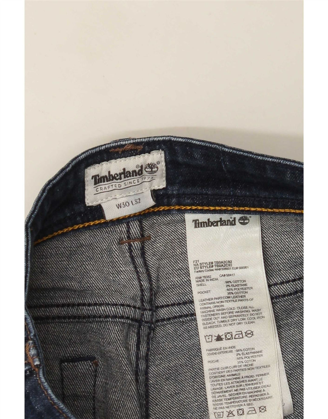 Timberland Womens Slim Jeans W30 L32 Navy Blue Cotton