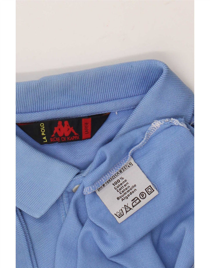 Kappa Mens Polo Shirt Large Blue Cotton