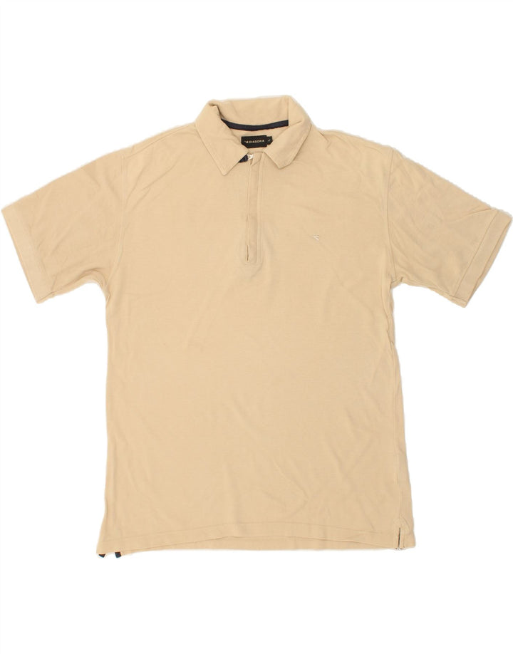 DIADORA Mens Polo Shirt Large Beige Cotton Vintage Diadora and Second-Hand Diadora from Messina Hembry 